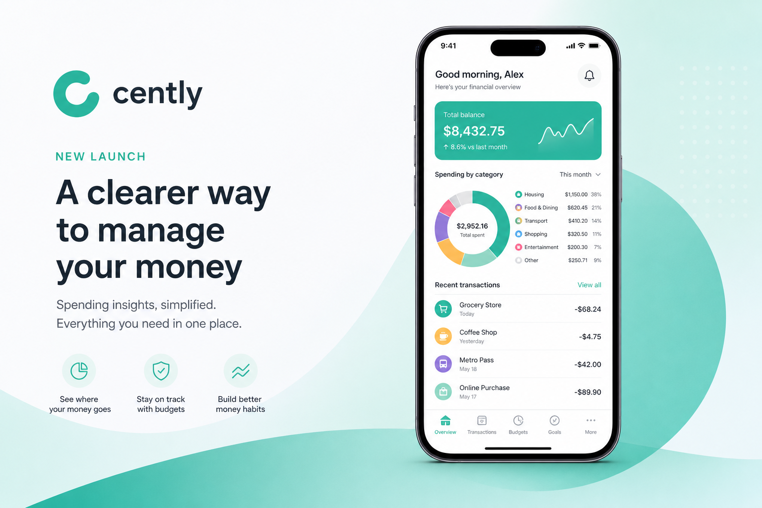 Cently for iOS dashboard on iPhone